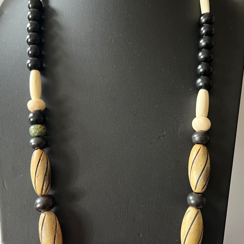 Handcrafted Boho Red Bead Statement Necklace With… - image 4